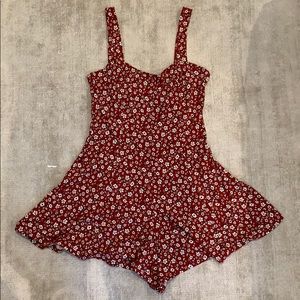 Forever 21 red floral romper NWOT